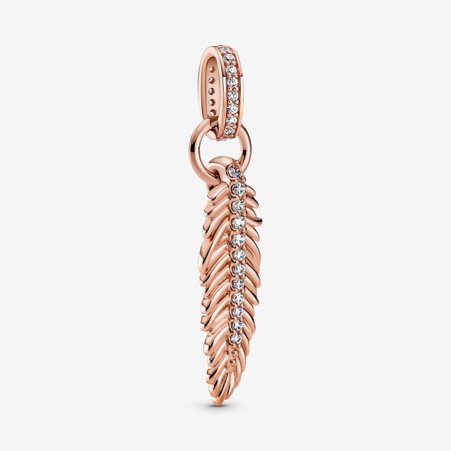 Charm Colgante de Plumas Brillantes