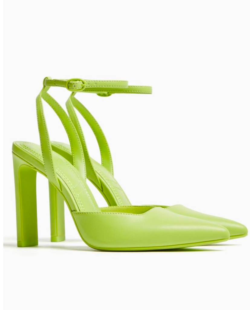 Zapato tacon destalonado verde