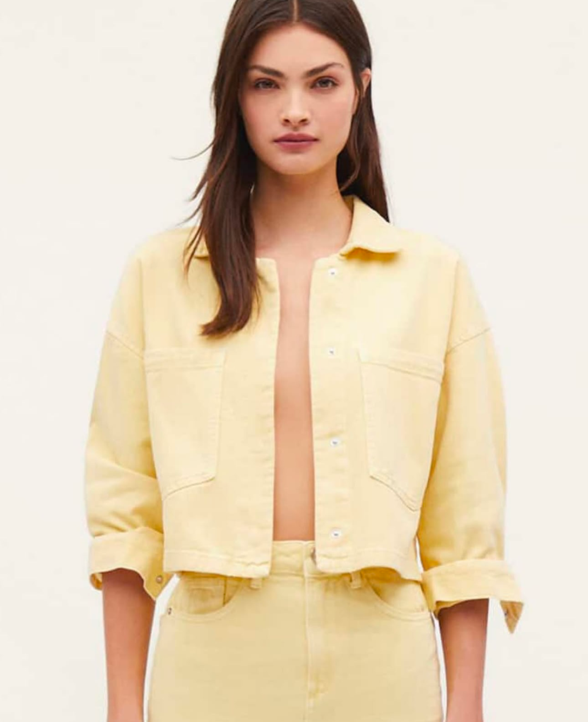 Sobrecamisa sarga cropped