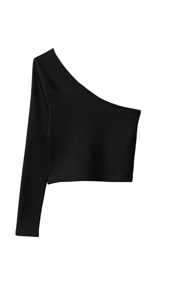 Camiseta asimetrica negra