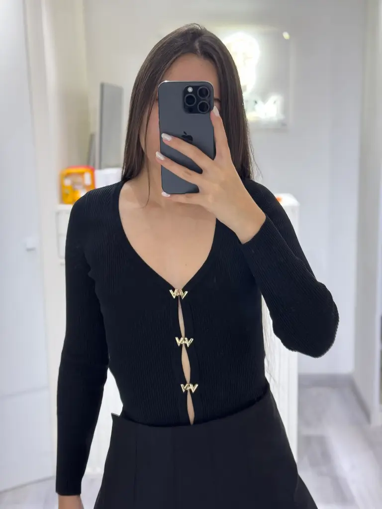 Jersey Escote Delantero Apliques Vinceotto