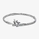 Pulsera Cadena de Serpiente con cierre en T Estrella Asimétrica