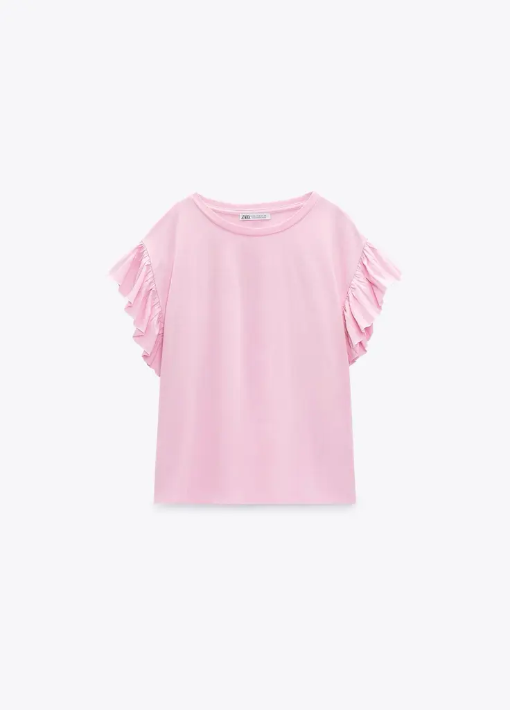 Camiseta Volantes Rosa
