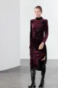 Vestido Drapeado Terciopelo ZW Colletion