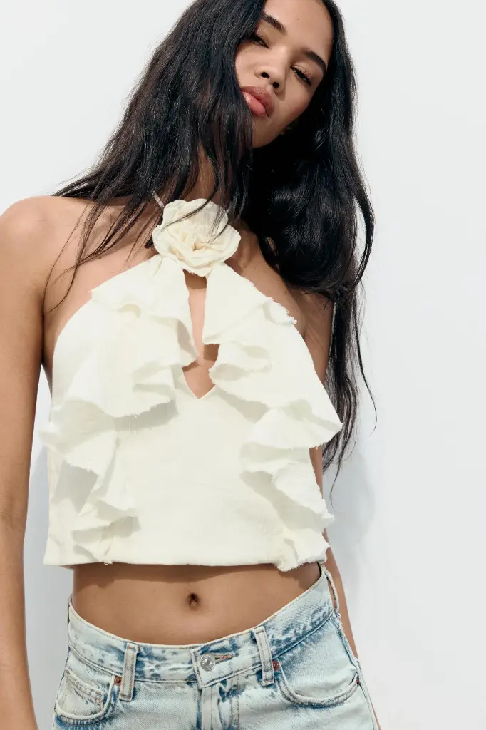 TOP ALGODÓN GASA FLOR RELIEVE