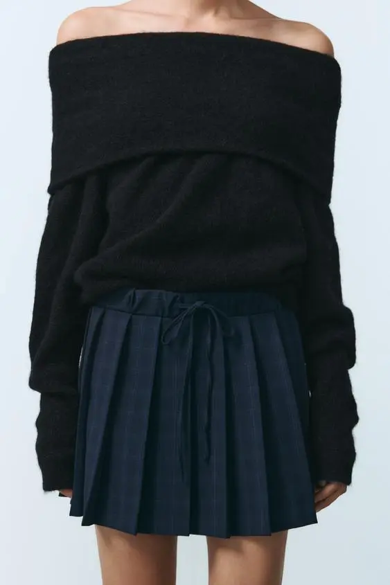 Falda Mini Cuadros Tablas