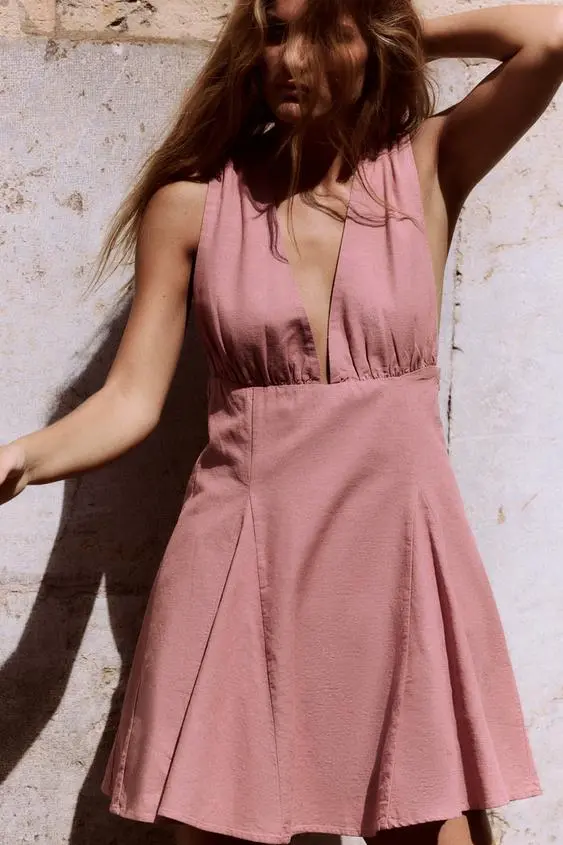 Vestido Corto Cordones