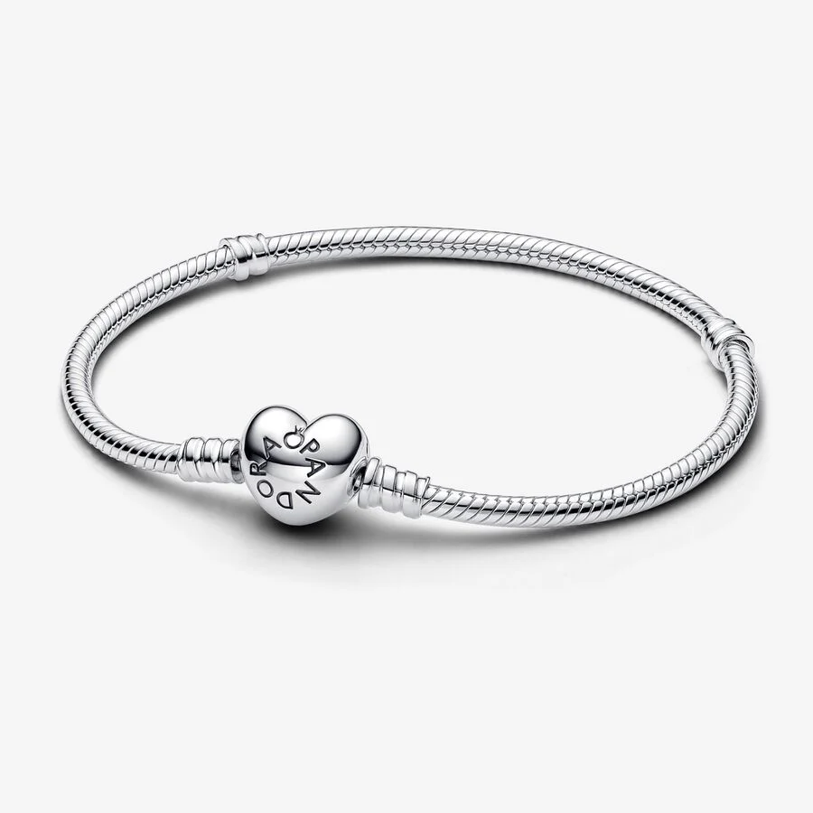 Pulsera Diseño Cadena de Serpiente y Corazón de Moments