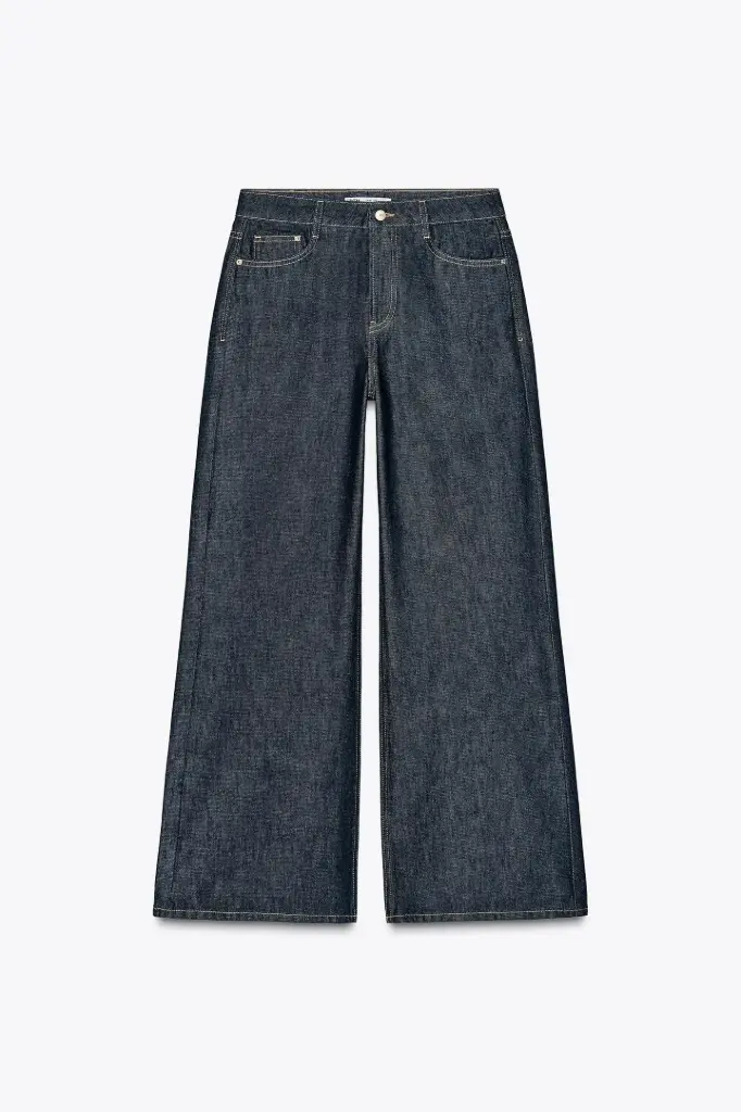 Jeans Wide Leg Tiro Alto