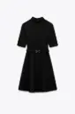 Vestido Skater Cinturon Punto Stretch