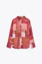 Camisa Estampada Satinada Geometrica