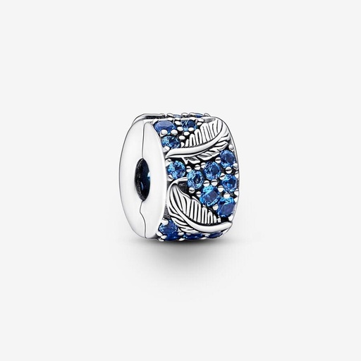 Charm de Clip Pluma Curvada en Pavé