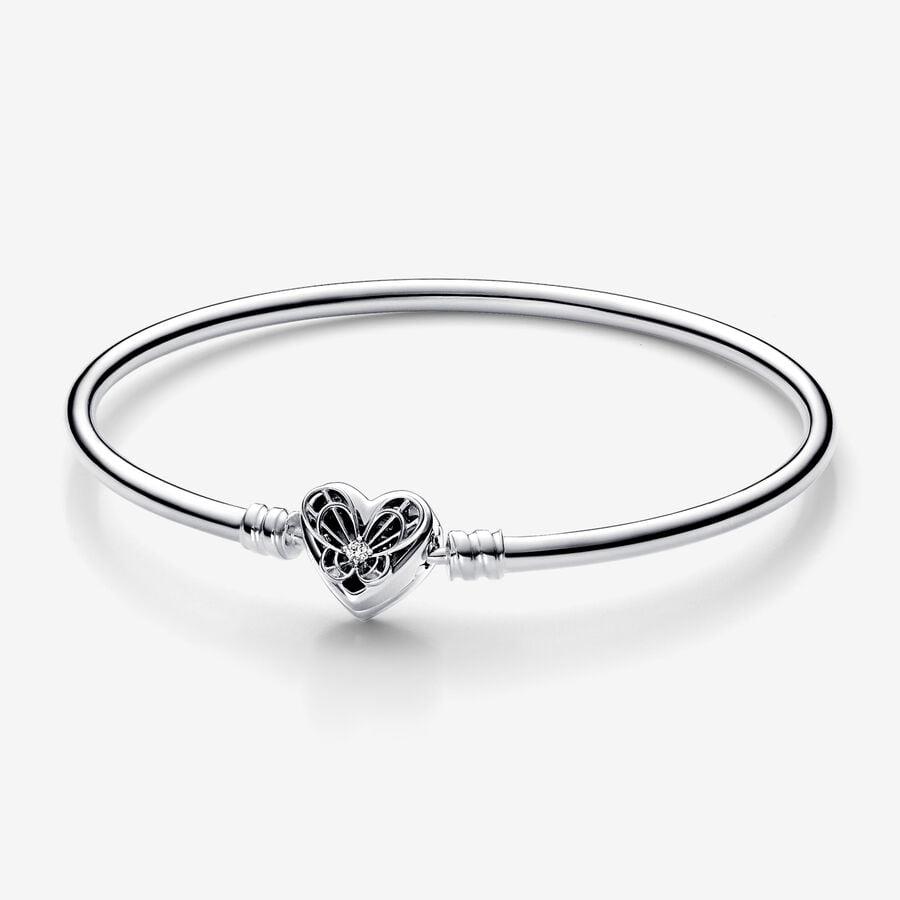 Brazalete Rígido Corazón y Mariposa Pandora Moments Pandora Plata Esterlina