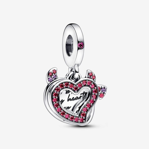 Charm Colgante Doble con Forma de Corazón