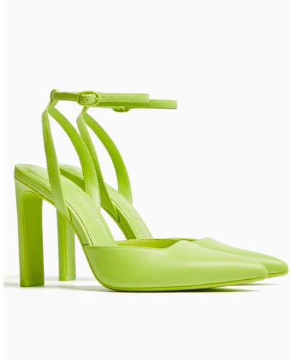Zapato tacon destalonado verde