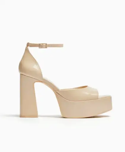 Sandalia tacon plataforma fucsia