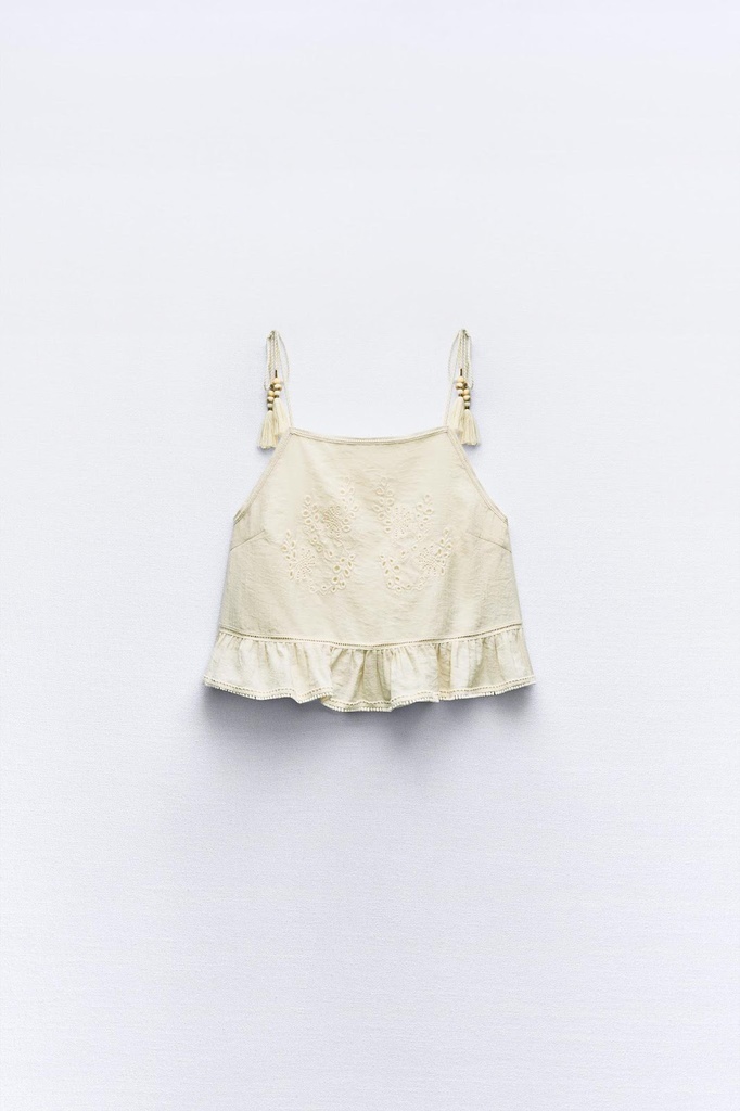 Top Rustico Tirantes Borlas