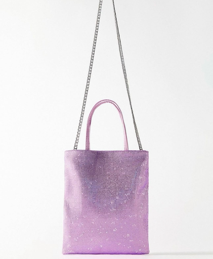 Bolso Mini Shopper Brillos morado