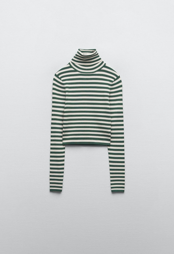 Jersey Punto Crop Cuello Subido 