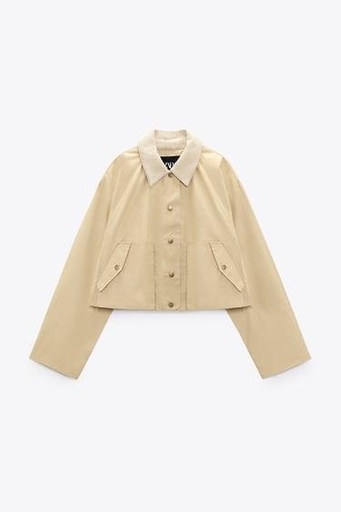 Cazadora Crop Encerada