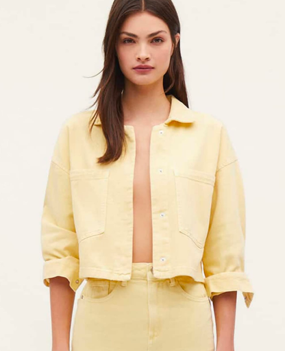 Sobrecamisa sarga cropped