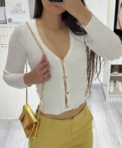 Jersey Escote Delantero Apliques Vinceotto