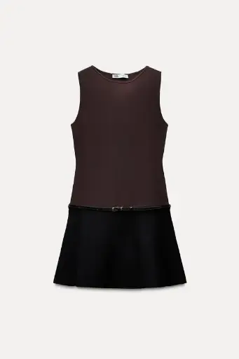 Vestido Mini Punto Cinturón