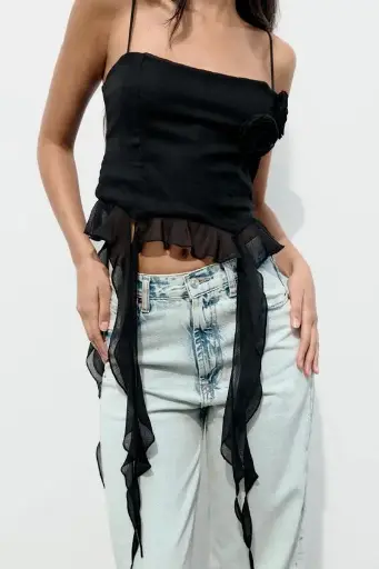 TOP ALGODÓN GASA FLOR RELIEVE