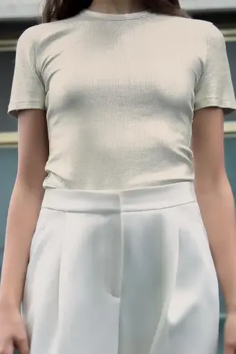 Camiseta Rib Metalizada