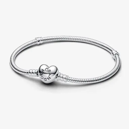 Pulsera Diseño Cadena de Serpiente y Corazón de Moments