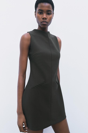 Vestido con simulación de bolsillo 